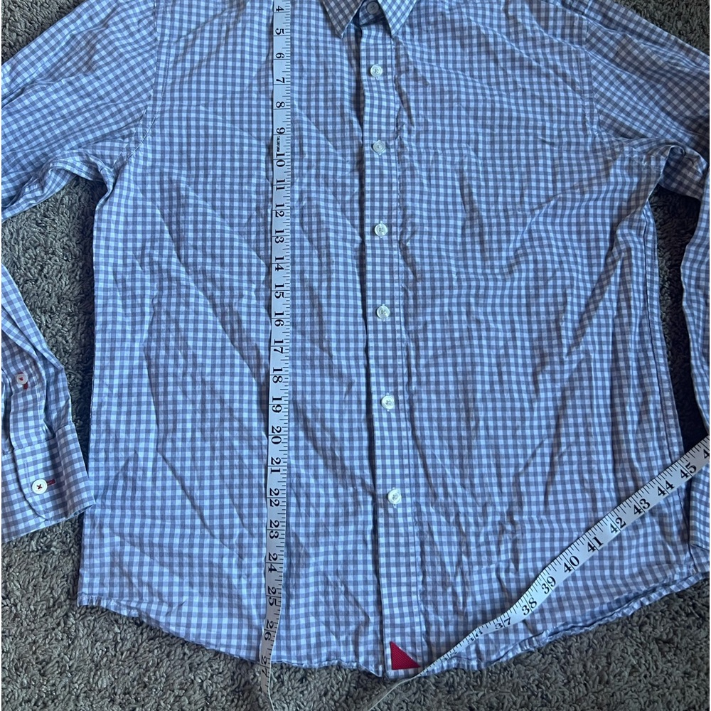 Untuckit Button Down Shirt Medium Gray Gingham No… - image 5